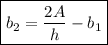 \boxed{\displaystyle b_2=\frac{2A}{h}-b_1}