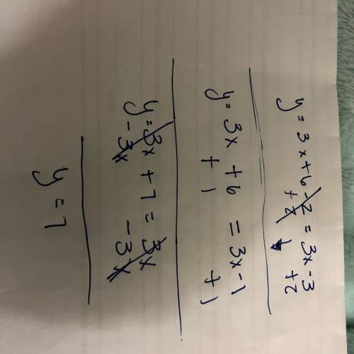 Y=3x+6-2y=3x-3can somebody   me answer this,  explain the process.
