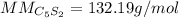 MM_{C_5S_2}=132.19g/mol