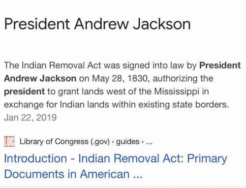 Who signed the indian removal act