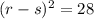 (r-s)^{2} = 28