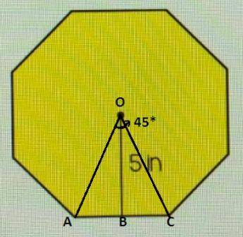 Find the area of the

regular figure below:
A) 67.3 in2
B) 70.2 in2
C) 74.6 in2
D) 77.1 in 2
E) 82.8
