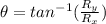 \theta=tan^{-1}(\frac{R_y}{R_x})