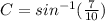 C = sin^{-1}(\frac{7}{10})