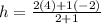 h=\frac{2(4)+1(-2)}{2+1}