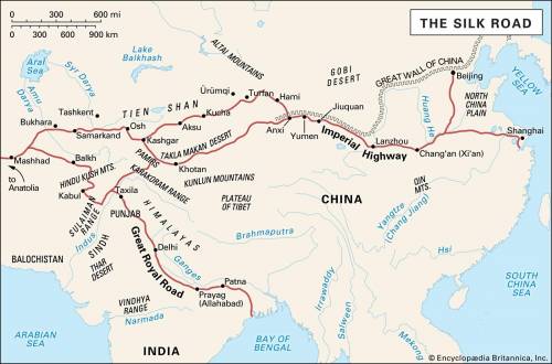 In the period after circa 1450, trade along the routes shown on the map declined in large part becau