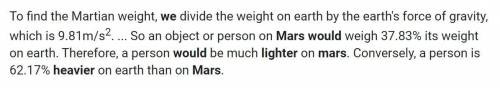 If you go to Mars would you be heavier or lighter