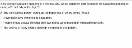Think carefully about the elements of a morality tale. Which statement best describes the fundamenta
