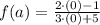 f(a) = \frac{2\cdot (0)-1}{3\cdot (0) +5}