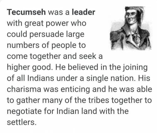 What is Tecumseh remembered for as a leader?