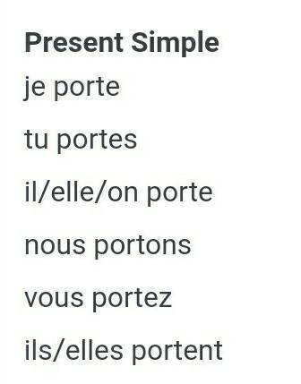 Complete the sentence with the correct form of porter:

Tu___un grand manteau.
portes
porter
porte
p