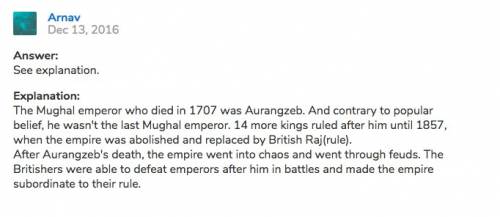 With the death of the last mongol emperor in 1707 how was great britain able to strengthen its prese