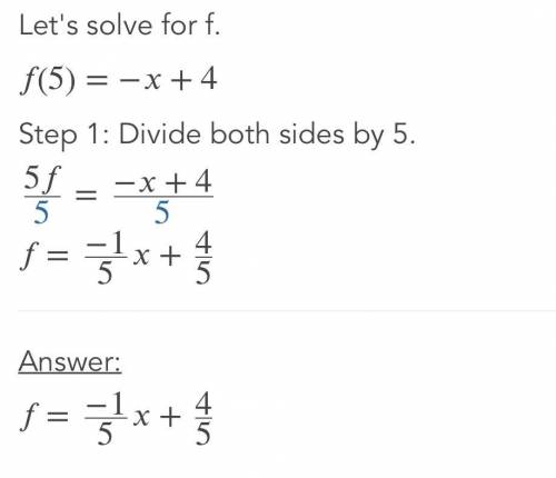Solve for f(5):
f(5) = -x + 4