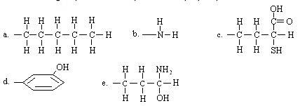 Which of the groups below is capable of only hydrophobic interactions?  explain your answer. which i