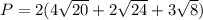 P = 2(4\sqrt{20} + 2\sqrt{24} + 3\sqrt 8)
