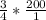 \frac{3}{4}* \frac{200}{1}