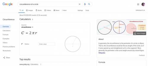 How to find the circumference of a circle when given the radius