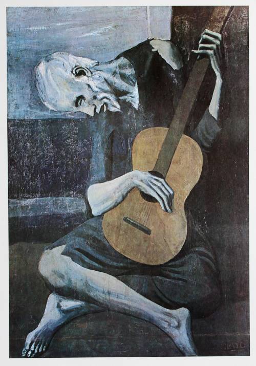 Picasso chose this color scheme to convey a sorrowful scene in The Old Guitarist.

A. Complementary