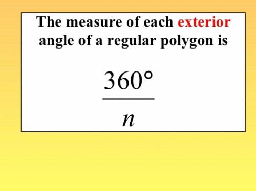 What is the measure of an exterior angle of a regular hexagon