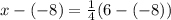 x - (-8) = \frac{1}{4}(6-(-8))