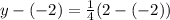 y - (-2) = \frac{1}{4}(2-(-2))