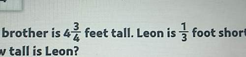 Leons older brother is 4 and 3/4 feet tall. leon is 1/3 foot shorter than his brother .how tall is l