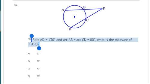 If arc ad = 130° and arc ab = arc cd = 80°, what is the measure of ∠apd?