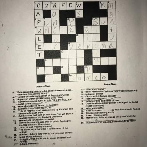 Can i get on this crossword puzzle of romeo and juliet! ?