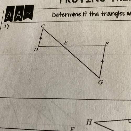 Determine if the triangles are similar by angle angle similarity
