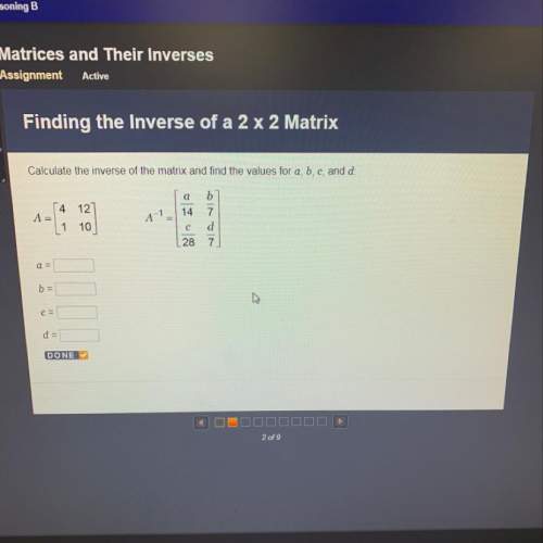 Calculate the inverse of the matrix and find the values for a b c d