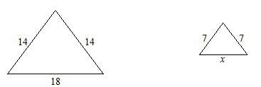 The triangles below are similar. find the value of x. 9 8 10.5 11