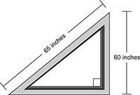 What is the length of the third side of the window frame below? (figure is not drawn to scale.)