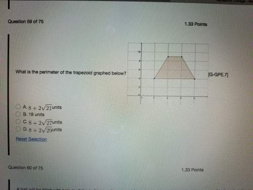 What is the perimeter of the trapezoid graphed below?