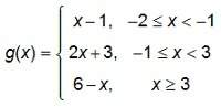 The function g(x) is defined as shown. what is the value of g(3)?