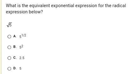 What is the equivalent exponential expression for the radical expression below?