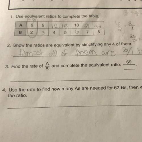 3. find the rate and complete the equivalent ratio: 69/_