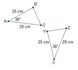 How can δabc be mapped to δxyz?  triangles a b c and x y z are shown. the lengths of sid