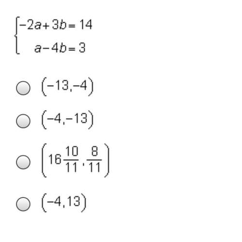 Which ordered pair (a, b) is the solution to the following system of equations?