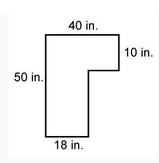 What is the perimeter of the figure?  65 in. 64 in.&lt;