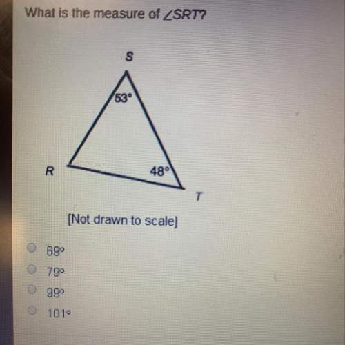 What is the measure of s: 53° t: 48° r: ?  [not drawn to scale] 69°