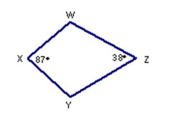 Find the measure of angle w for the kite showing below.