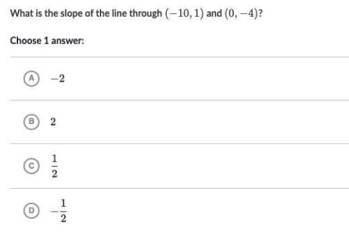 What is the slope of the line through (-10,1)(−10,1)left parenthesis, minus, 10, comma, 1, right par
