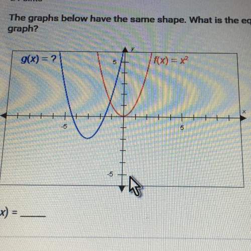 The graphs below have the same shape. what is the equation of the blue graph?