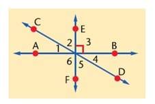 1.use the figure to answer the question. name a pair of vertical angles a. ∠2 and ∠5 b.∠