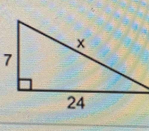 What is the length of the unknown side of the right triangle?  24 07 o24 o 2