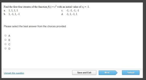 Find the first four iterates of the function f(x) = x2 with an initial value of x0 = -1.
