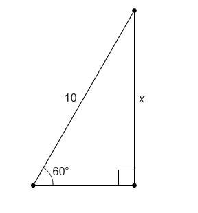 What is the value of x? 10√3  10  5√3  5