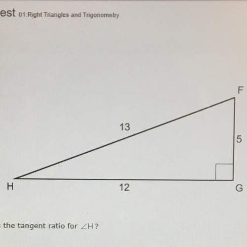 What is the tangent ratio for h?