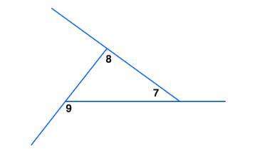 In the diagram, m∠8=4x°, m∠7=30°, and m∠9=(6x−20)°. find the value of x. x=