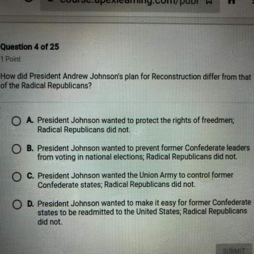 How did president andrew johnson's plan for reconstruction differ from that of the radical rep